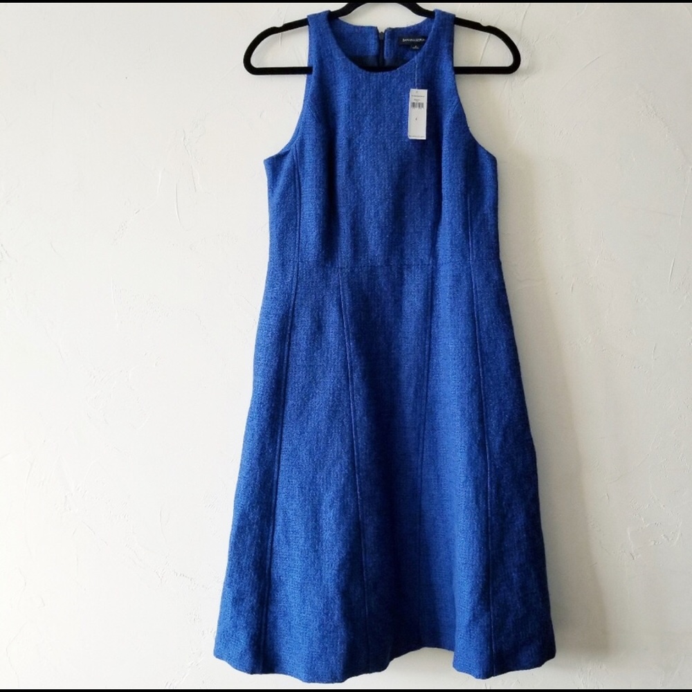 Banana republic blue Italian tweed dress